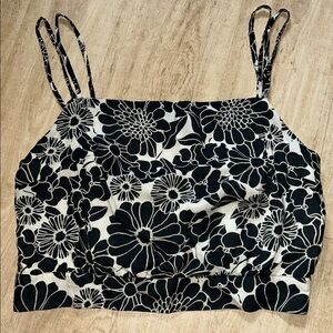 Anthropologie Daisy Floral Crop Top